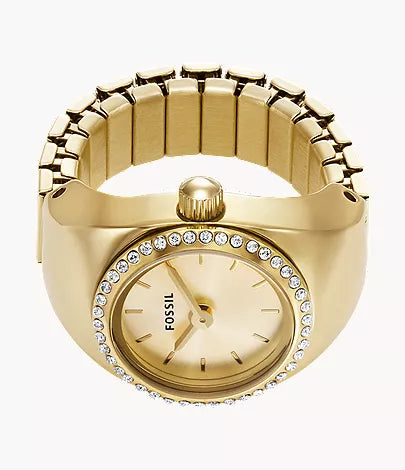 Fossils Watch Ring Two-Hand Gold-Tone Stainless Steel ES5319
