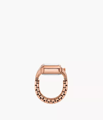 Fossils Raquel Watch Ring Two-Hand Rose Gold-Tone Stainless Steel ES5345