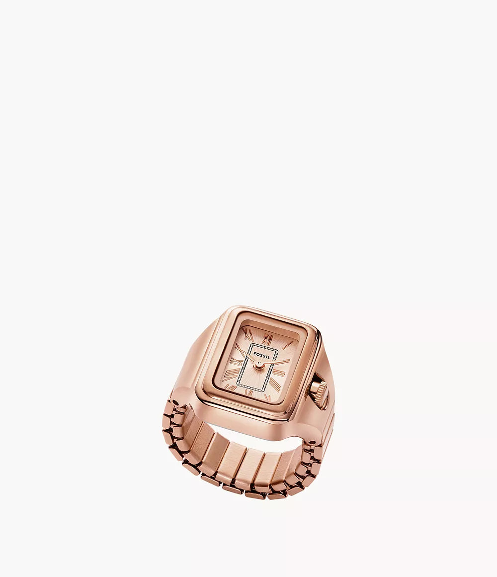Fossils Raquel Watch Ring Two-Hand Rose Gold-Tone Stainless Steel ES5345