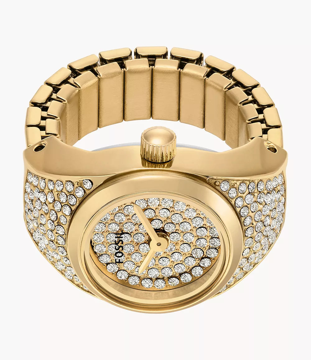 Fossils Watch Ring Two-Hand Gold-Tone Stainless Steel ES5392