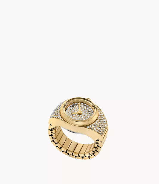 Fossils Watch Ring Two-Hand Gold-Tone Stainless Steel ES5392