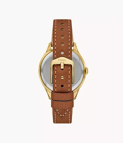 Fossil Gilmore Three-Hand Date Medium Brown Leather Watch ES5397