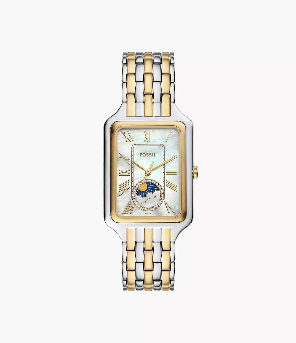 Fossils Raquel Sun Moon Multifunction Two-Tone Stainless Steel Watch ES5399