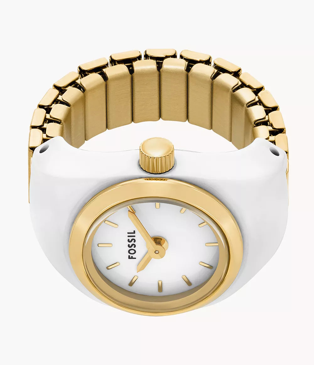 Fossils Watch Ring Two-Hand Gold-Tone Stainless Steel ES5412