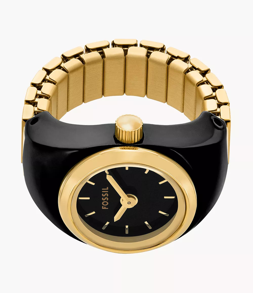 Fossils Watch Ring Two-Hand Gold-Tone Stainless Steel ES5413