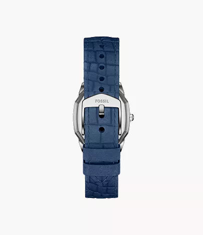 Fossils Harlow Three-Hand Navy Croco Leather Watch ES5425