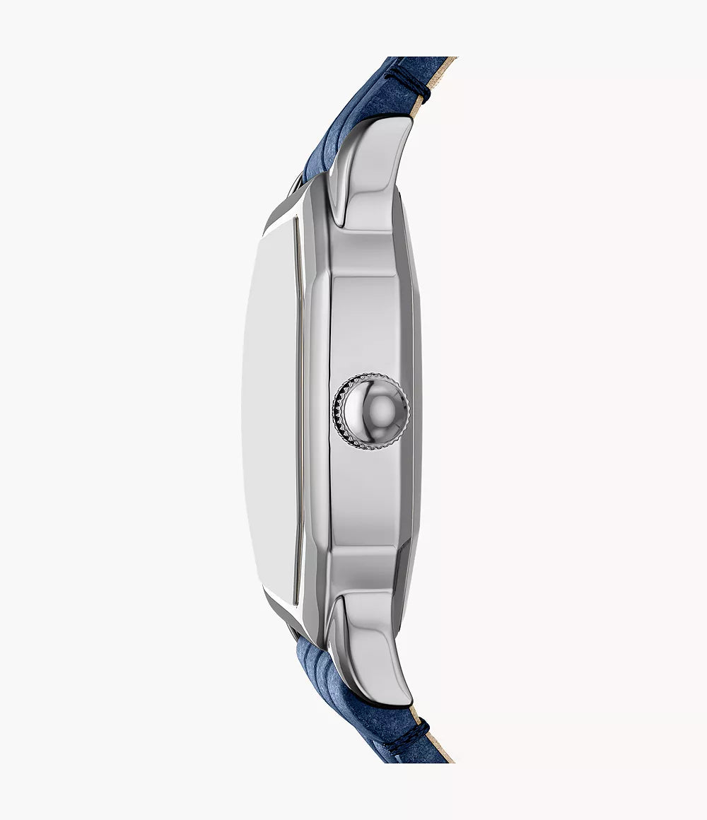Fossils Harlow Three-Hand Navy Croco Leather Watch ES5425