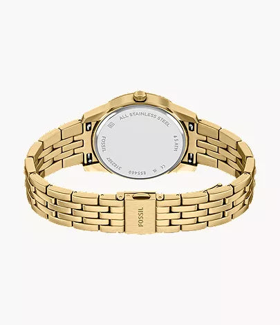 Fossils Scarlette Three-Hand Day-Date Gold-Tone Stainless Steel Watch ES5460