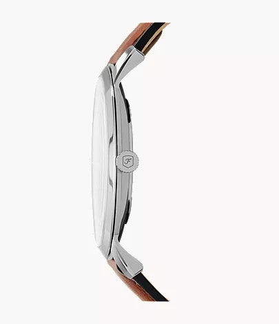 Fossils Minimalist Slim Three-Hand Light Brown Leather Watch FS5304