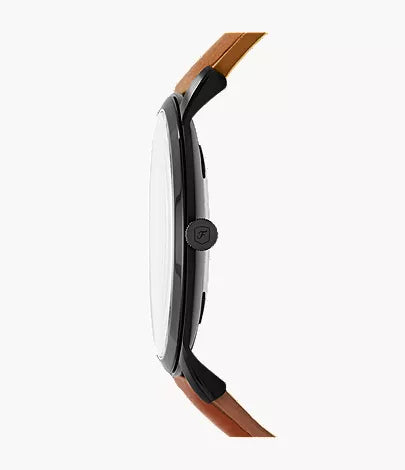 Fossils Minimalist Slim Three-Hand Light Brown Leather Watch FS5305