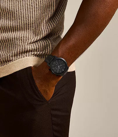 Fossil Neutra Chronograph Black Leather Watch FS5503