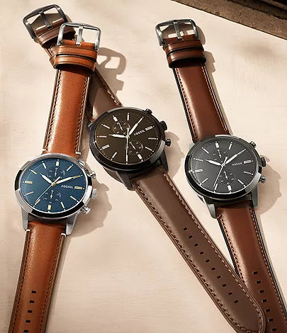 Fossils Townsman Chronograph Amber Leather Watch FS5522