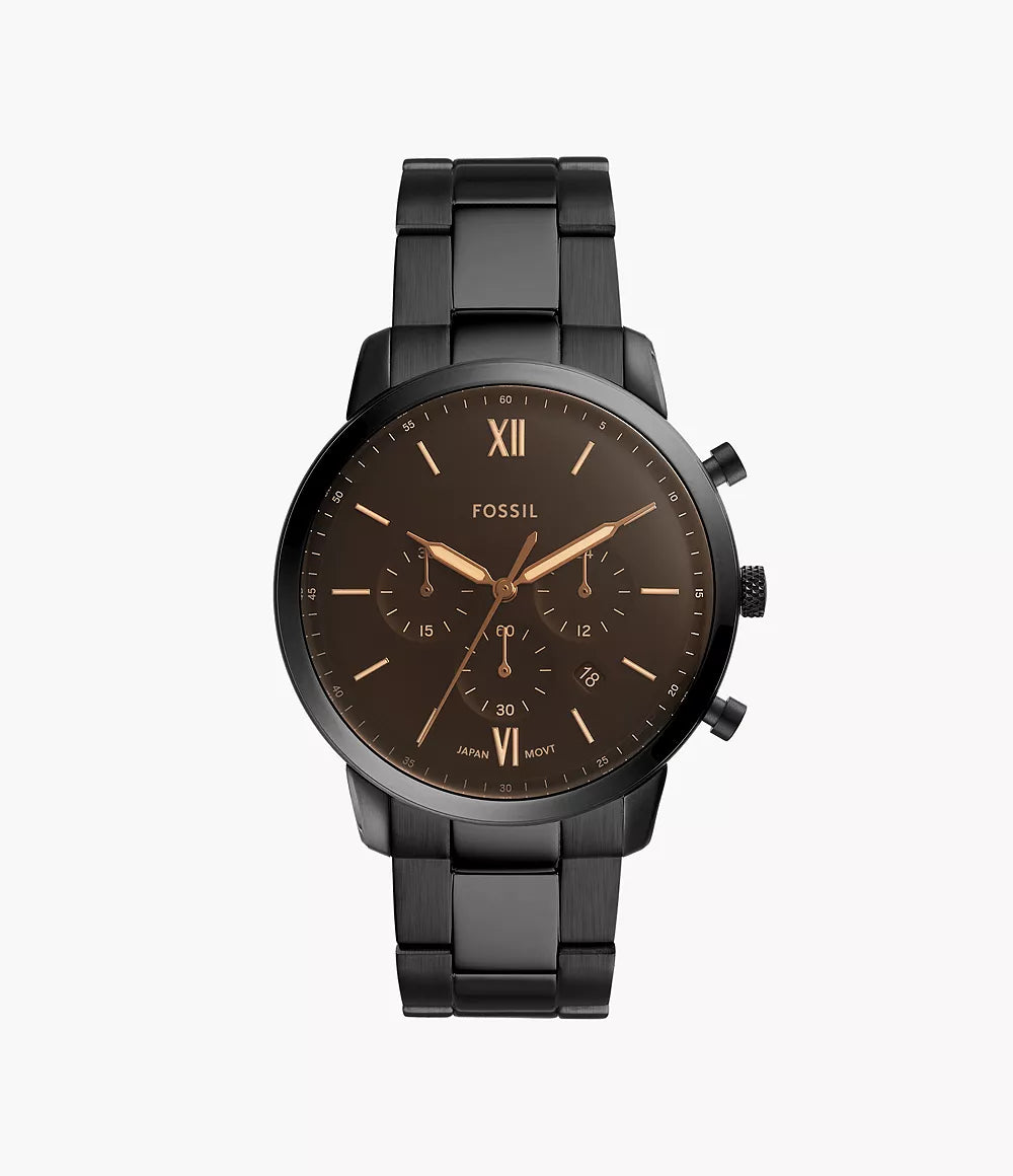 Fossil Neutra Chronograph Black Stainless Steel Watch FS5525