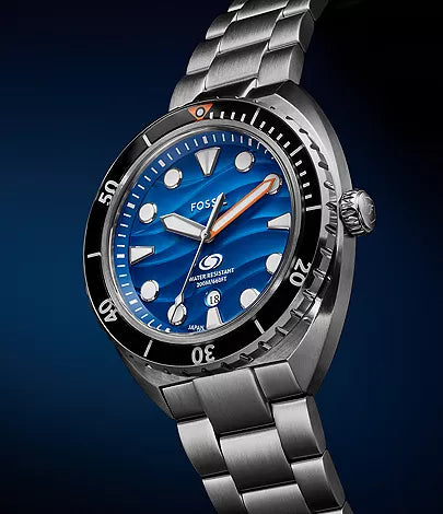 Fossil Breaker Three-Hand Date Stainless Steel Watch FS6064