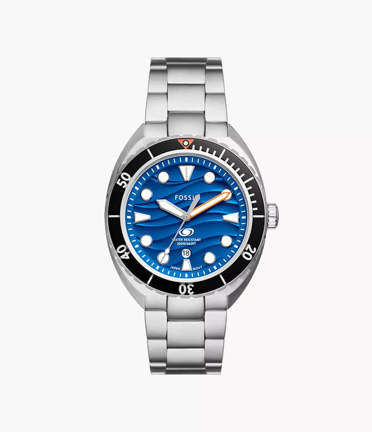 Fossil Breaker Three-Hand Date Stainless Steel Watch FS6064