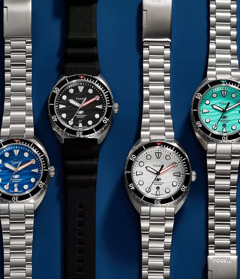 Fossil Breaker Three-Hand Date Stainless Steel Watch FS6066