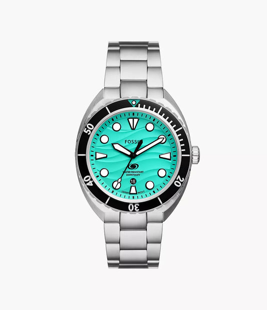Fossil Breaker Three-Hand Date Stainless Steel Watch FS6066