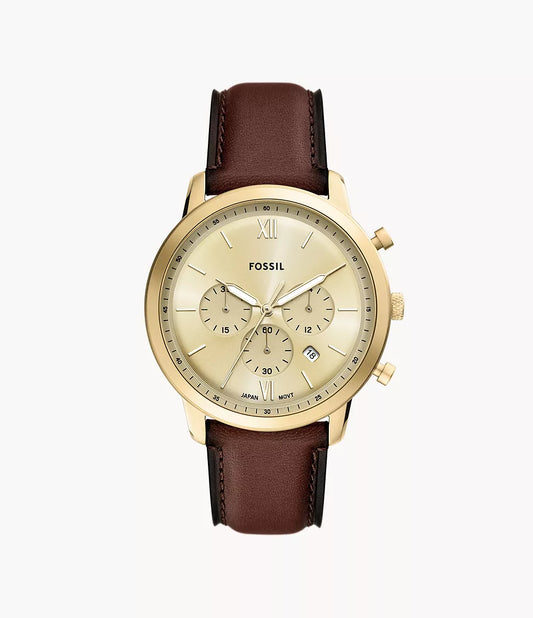 Fossils Neutra Chronograph Brown Leather Watch FS6113