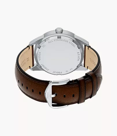 Fossils Pearson Multifunction Brown Leather Watch FS6137
