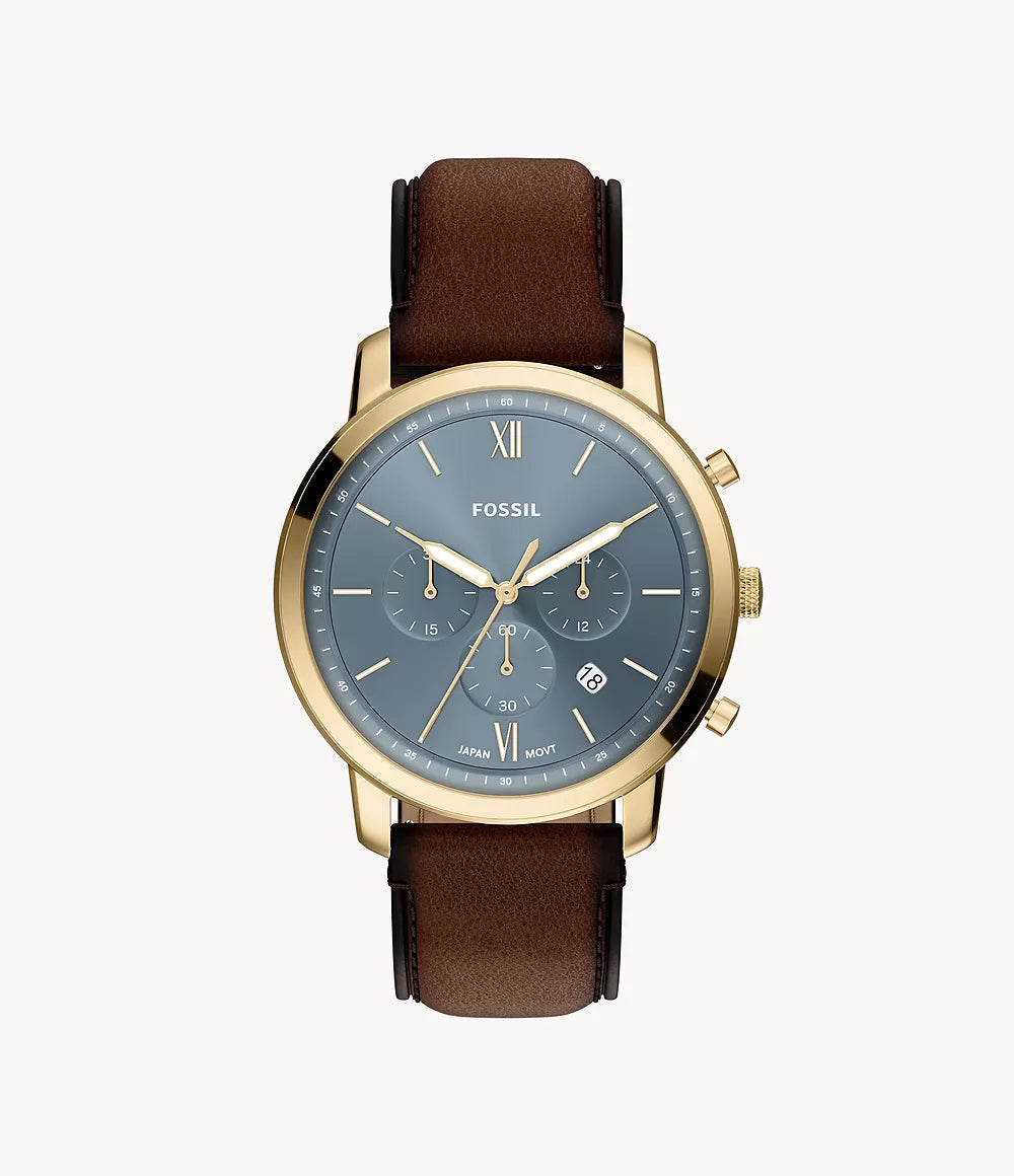 Fossils Neutra Chronograph Brown Leather Watch FS6162