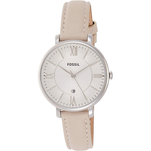 Fossils Jacqueline Beige Leather Strap Mother Of Pearl Dial Quartz Watch for Ladies ES3793