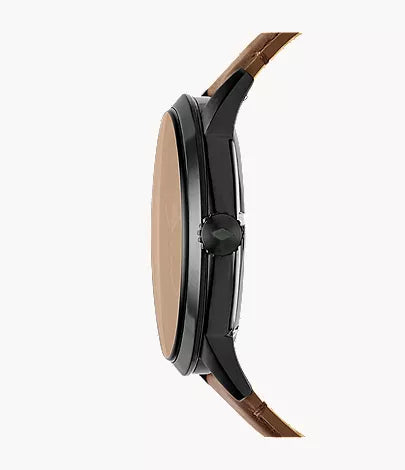 Fossils Townsman 48 mm Automatic Brown Leather Watch ME3155