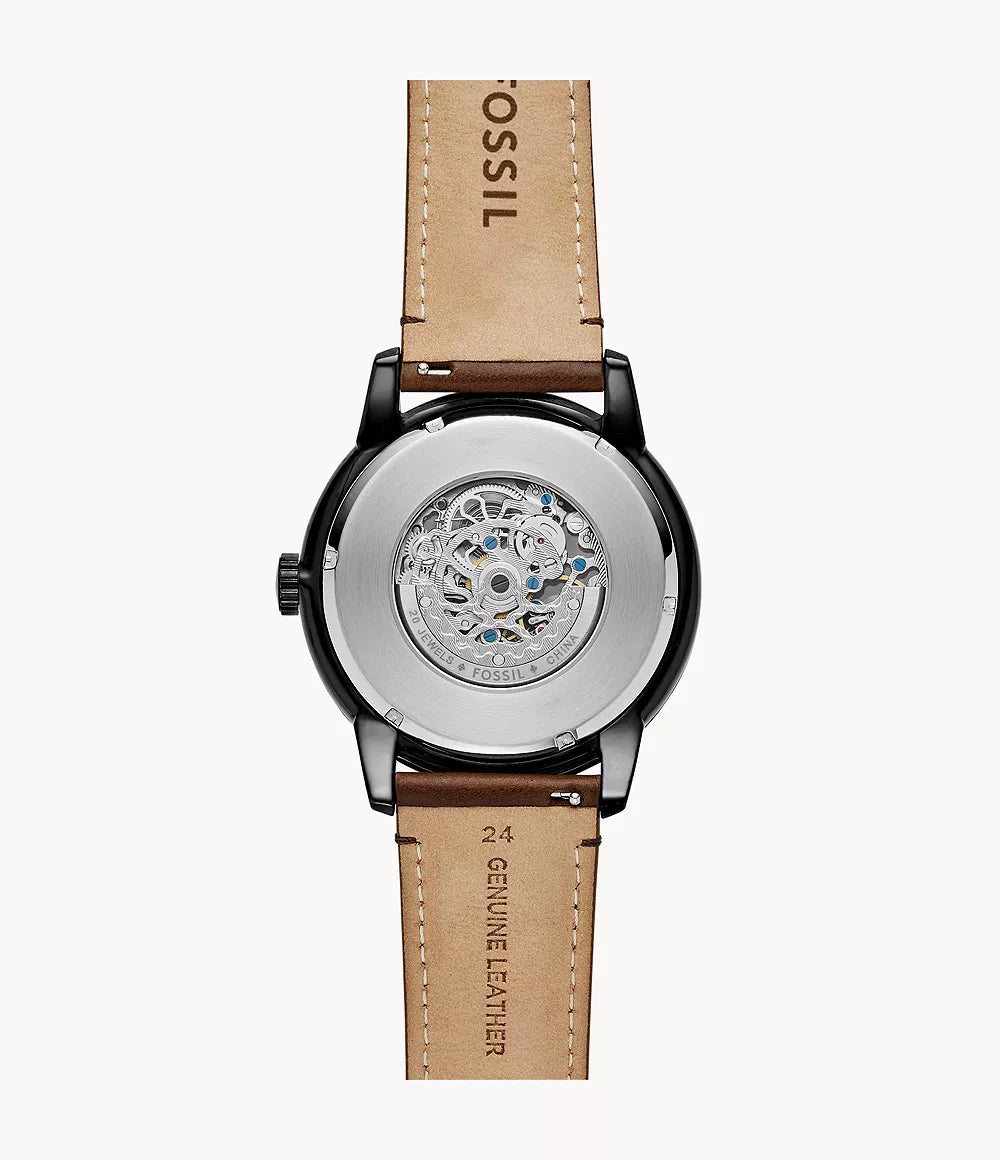 Fossils Townsman 48 mm Automatic Brown Leather Watch ME3155