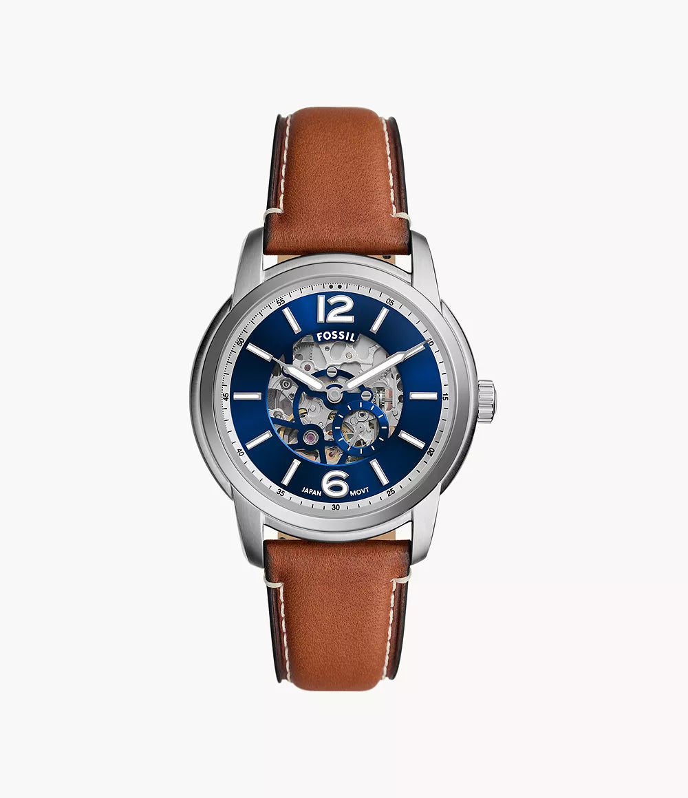 Fossils Heritage Automatic Brown Leather Watch ME3263