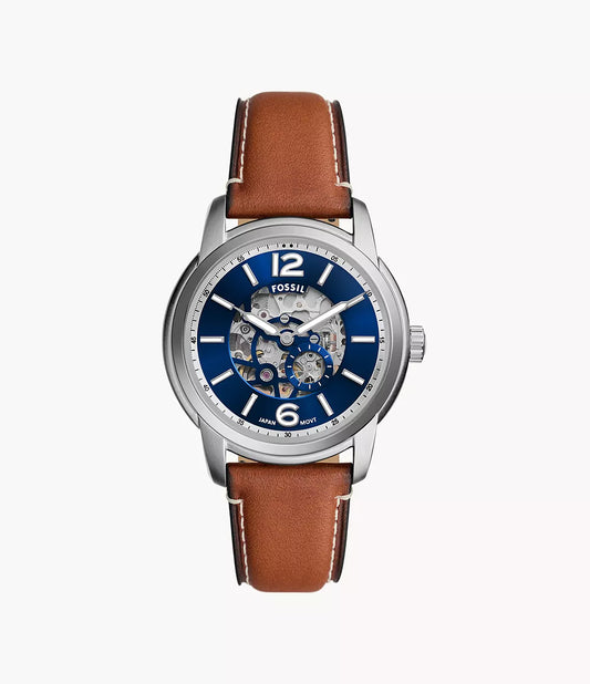 Fossils Heritage Automatic Brown Leather Watch ME3263