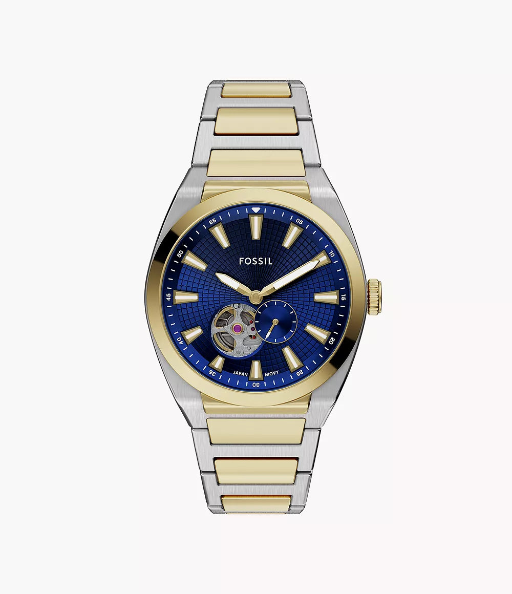 Fossil Everett Automatic Two-Tone Stainless Steel Watch ME3275