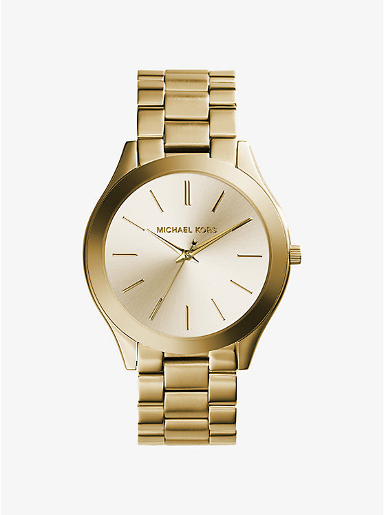 Michael Kors Runway slim watch in gold stainless steel MK3179