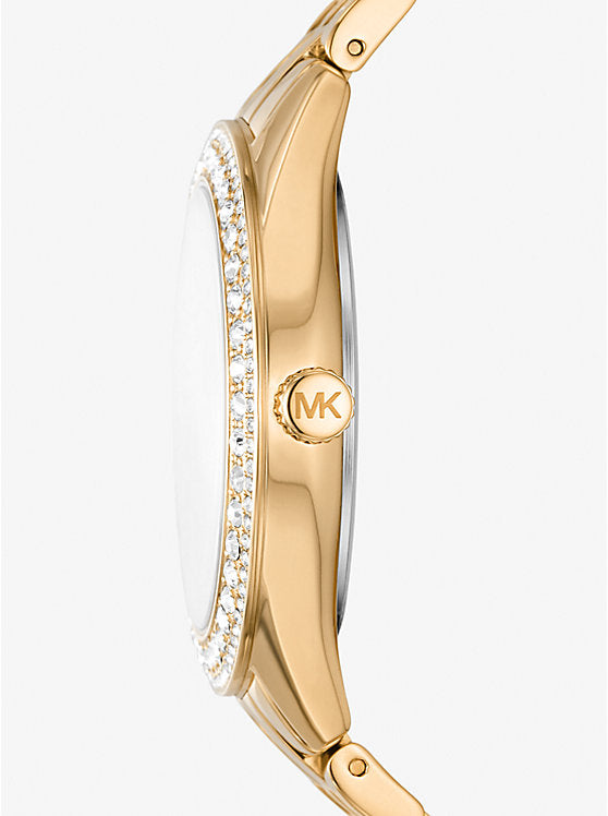 Michael Kors Harlowe gold-tone pave watch MK4709