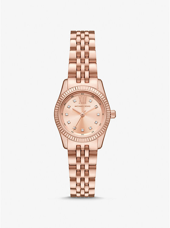 Michael Kors Lexington Petite Rose Gold-Tone Watch with Pave MK4739