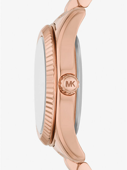Michael Kors Lexington Petite Rose Gold-Tone Watch with Pave MK4739