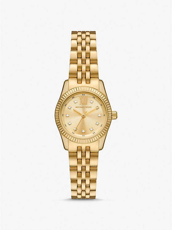Michael Kors Lexington Petite Gold-Tone Watch with Pave MK4741