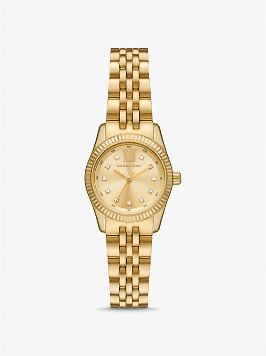 Michael Kors Lexington Petite Gold-Tone Watch with Pave MK4741