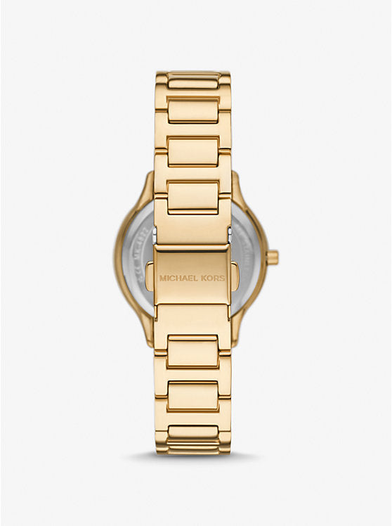 Michael Kors Sage mini gold-tone pave watch MK4822