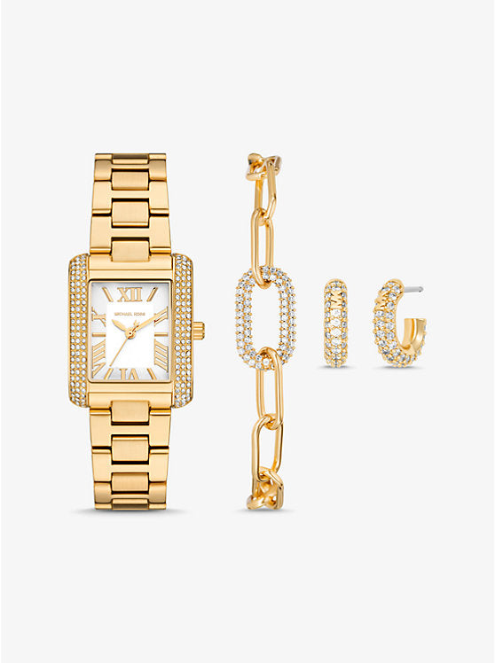 Michael Kors Emery Petite Gold-Tone Watch and Jewelry Gift Set MK4837SET