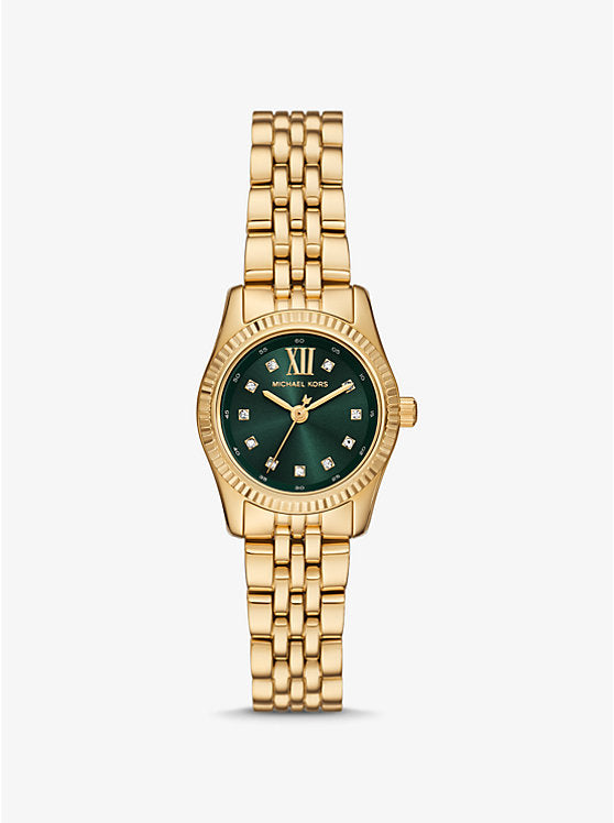 Michael Kors Lexington Petite Gold-Tone Watch with Pave MK4842