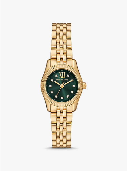 Michael Kors Lexington Petite Gold-Tone Watch with Pave MK4842