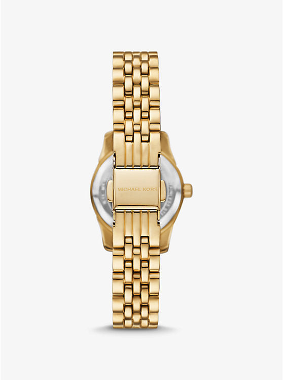 Michael Kors Lexington Petite Gold-Tone Watch with Pave MK4842