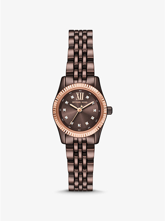 Michael Kors Lexington Petite Espresso-Tone Watch with Pave MK4844