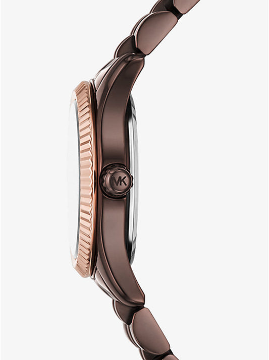 Michael Kors Lexington Petite Espresso-Tone Watch with Pave MK4844