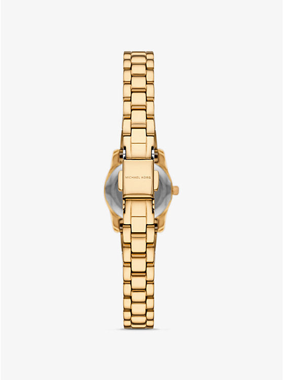 Michael Kors Lexington mini gold-tone pave watch MK4862