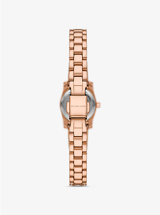 Michael Kors Lexington mini rose gold-tone pave watch MK4863