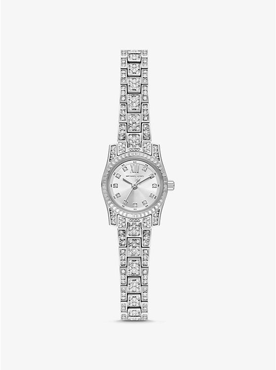 Michael Kors Lexington mini watch in silver tone with pave MK4864