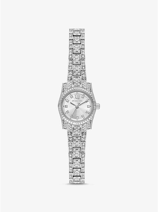 Michael Kors Lexington mini watch in silver tone with pave MK4864