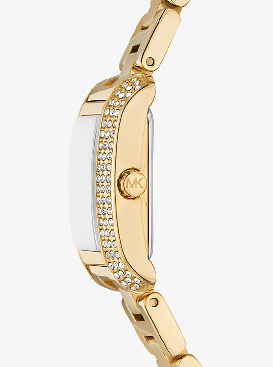 Michael Kors Reloj Emery mini en tono dorado con pave MK4867