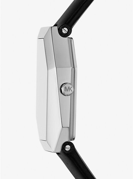 Michael Kors Suri silver-tone watch with leather strap MK4881