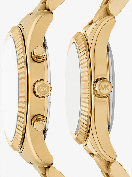 Michael Kors Lexington His and Hers Gold-Tone Watch Set MK4950SET